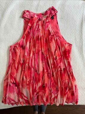 INC International Concepts Pleated Floral Halter Camisole - Pink/Coral